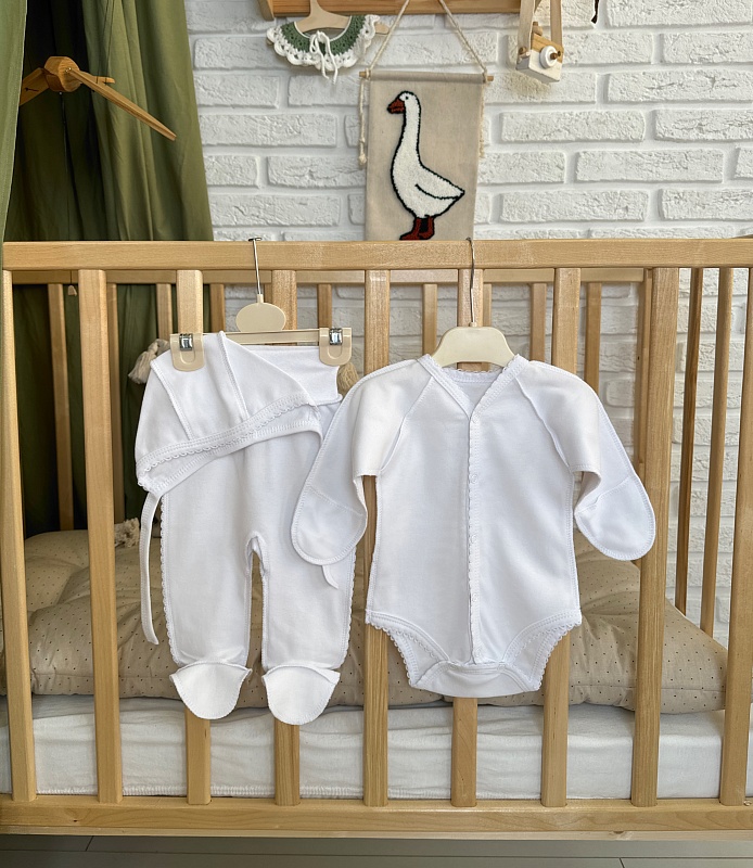 Костюм (боди, ползунки, чепчик). Интерлок Пенье (100% хлопок), Арт. БПЧИП