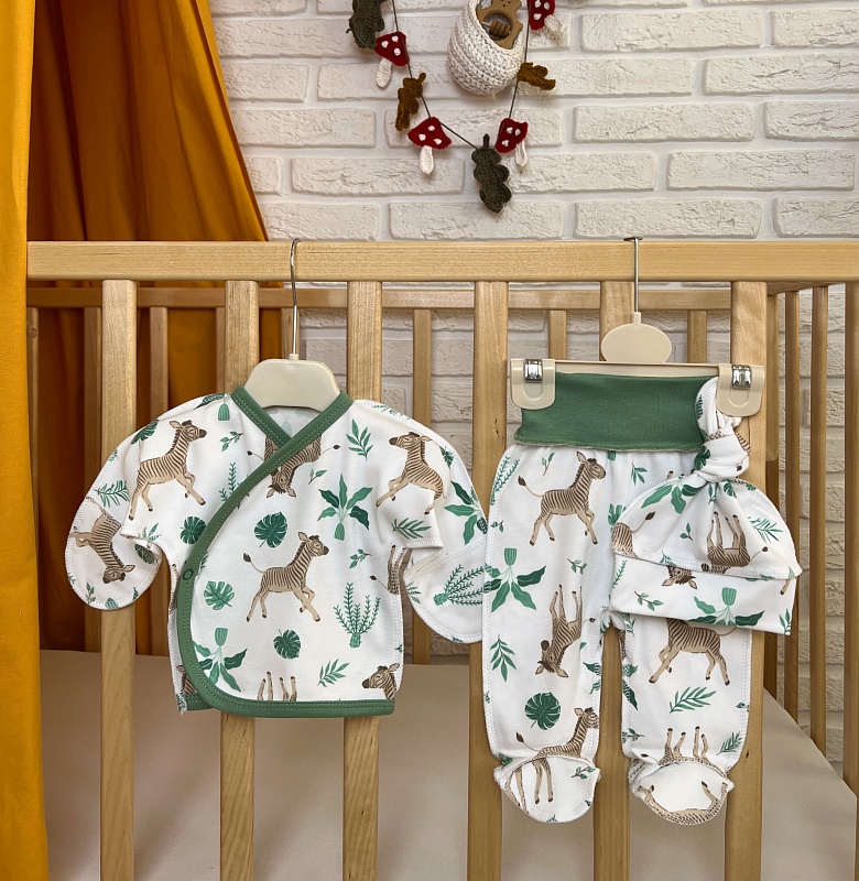 Костюм (распашонка, ползунки, шапочка). Интерлок Пенье (100% хлопок), Арт. К115ИнП