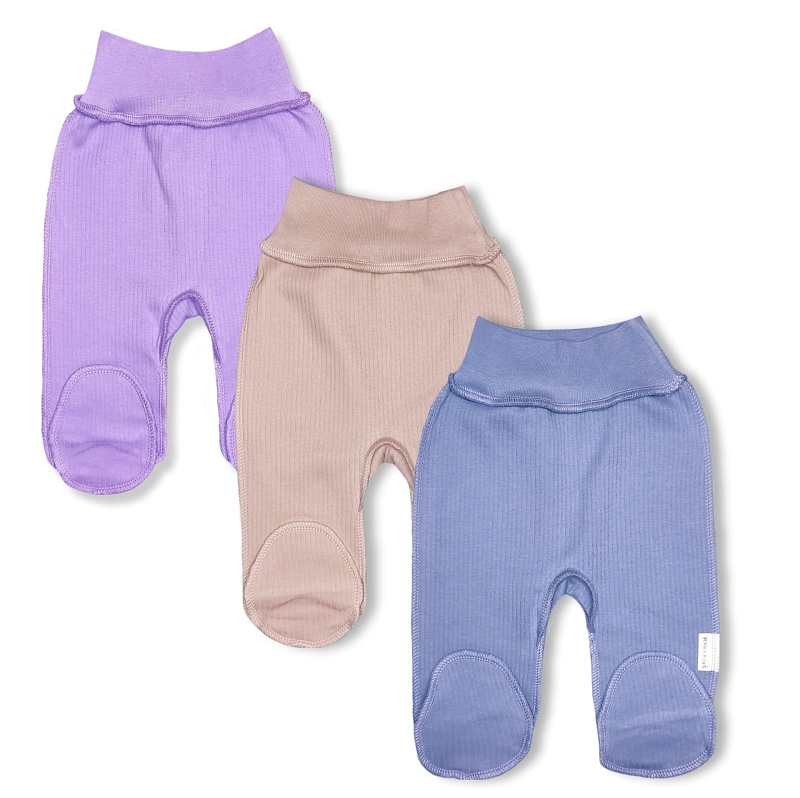 Ползунки короткие (пояс). Интерлок в рубчик Пенье (100% хлопок), Арт. ПКЕИрП_Бежевый