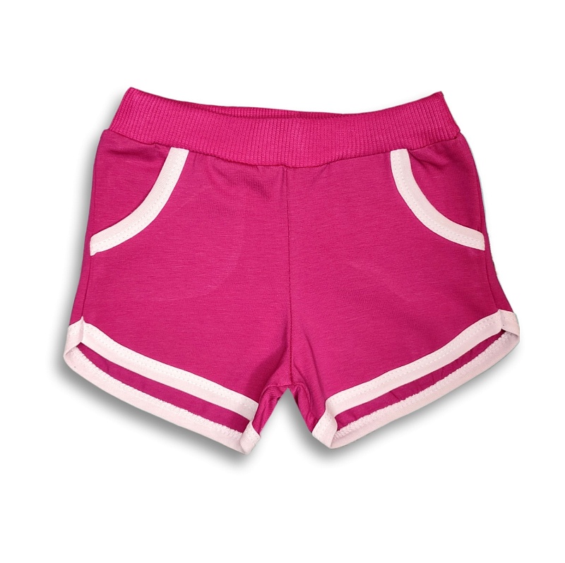 Шорты для девочек (карманы). Кулирка (95% хлопок, 5% лайкра), Арт. ШДККЛг_Фуксия