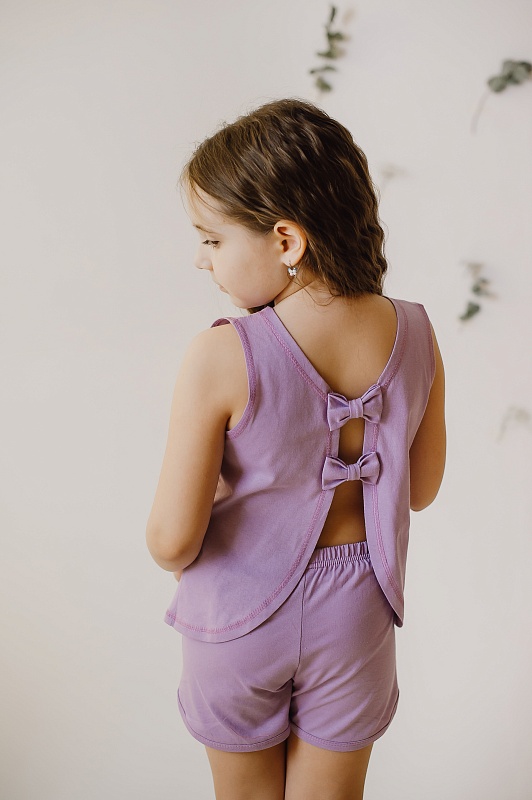 Майка для девочек (бантики). Кулирка (100% хлопок), Арт. МДБКг