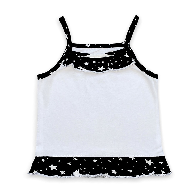 Майка для девочек "Звёзды" (бретельки). Кулирка (100% хлопок), Арт. МБДКп
