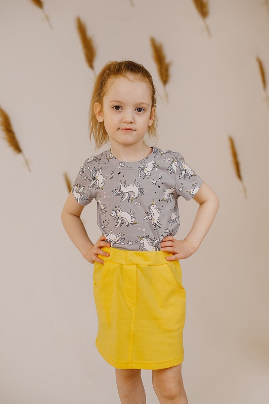 Юбка. Пике (100% хлопок), Арт. ЮПг_Желтый