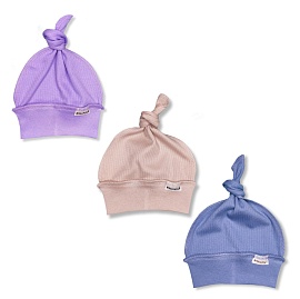 Шапочка с узелком. Интерлок в рубчик Пенье (100% хлопок)