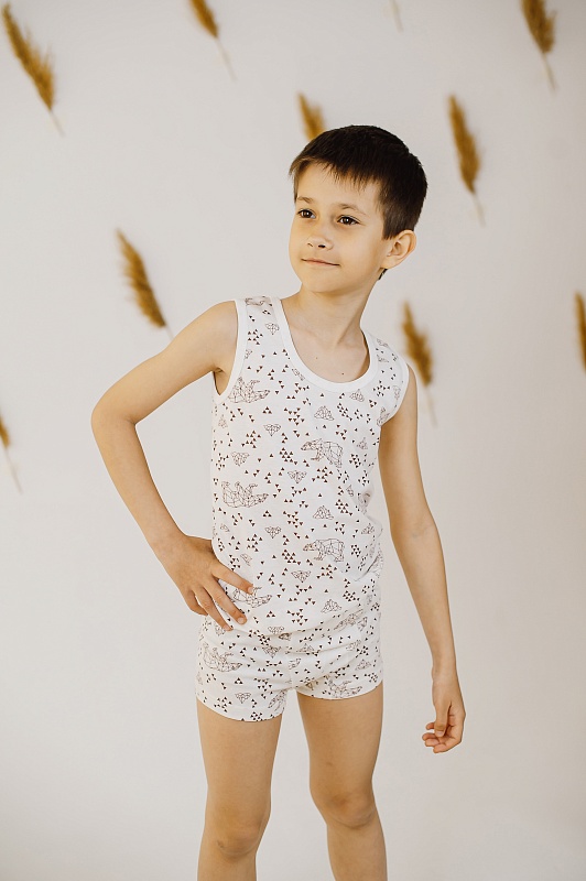 Комплект для мальчиков (трусы и майка). Кулирка (100% хлопок), Арт. ТМСМКп