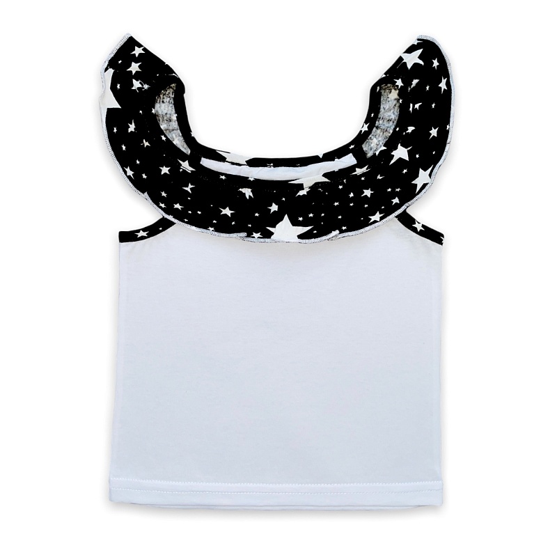 Майка для девочек "Звёзды" (рюши). Кулирка (100% хлопок), Арт. МДРКп