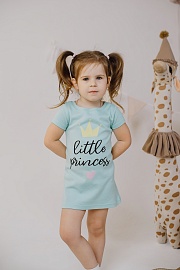 Платье (принт, короткие рукава). Интерлок Пенье (100% хлопок)