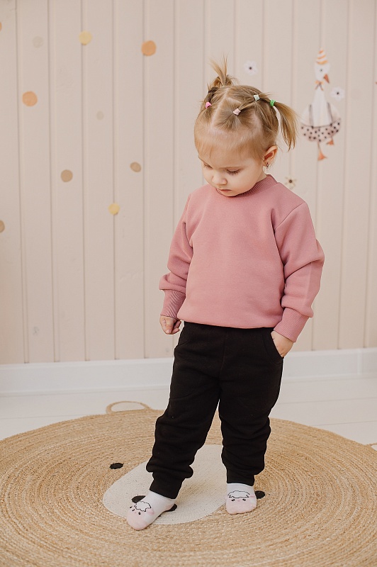 Брюки (карманы). Футер с начёсом (100% хлопок), Арт. Б2Фг_Черный