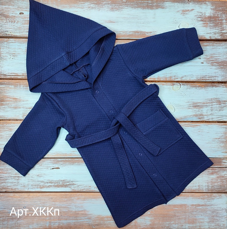 Халат (кнопки). Капитоний (80% хлопок, 20% полиэстер), Арт. ХККП_Синий