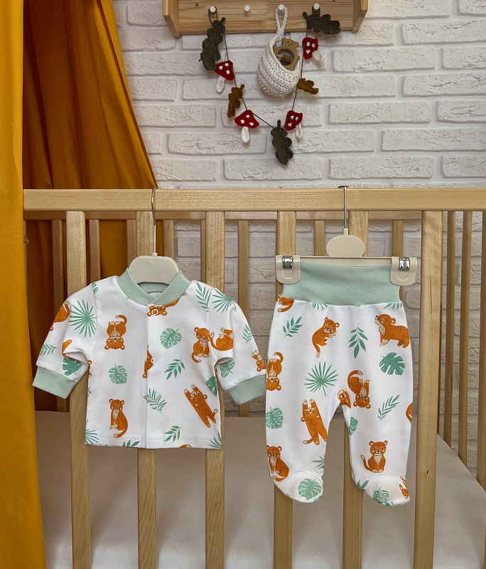 Костюм (кофта и ползунки). Интерлок Пенье (100% хлопок), Арт. К11ИнП