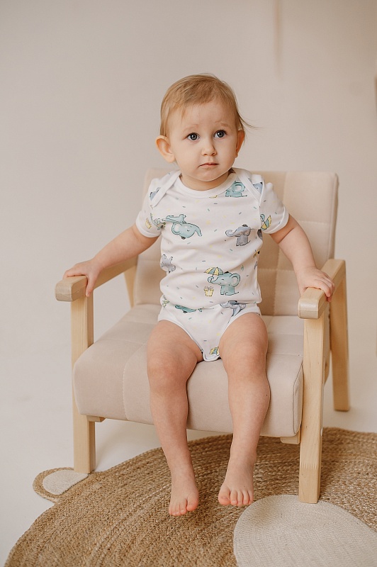 Боди (короткие рукава). Интерлок Пенье (100% хлопок), Арт. БККИнП