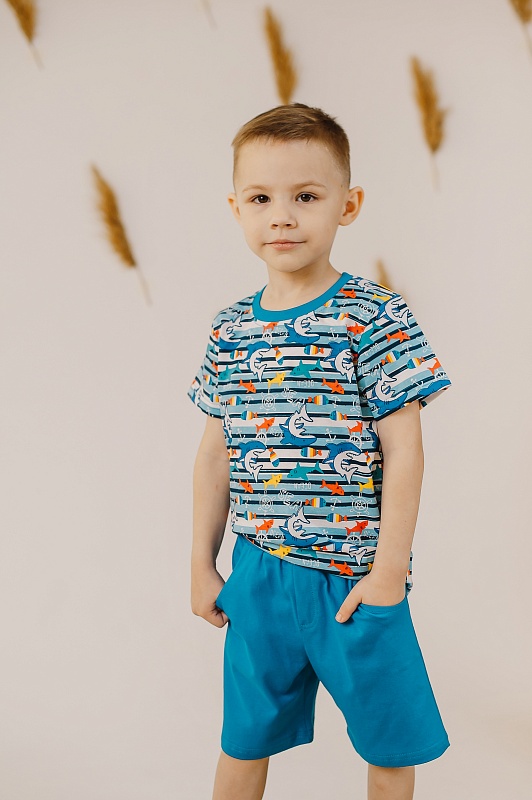 Комплект (футболка и бриджи с карманами). Кулирка (100% хлопок), Арт. К93Кн