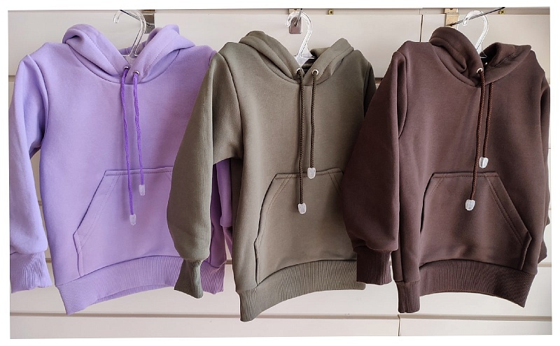 Джемпер с капюшоном и карманом. Футер с начёсом (80% хлопок, 20% полиэстер), Арт. ДХФ3г_Хаки